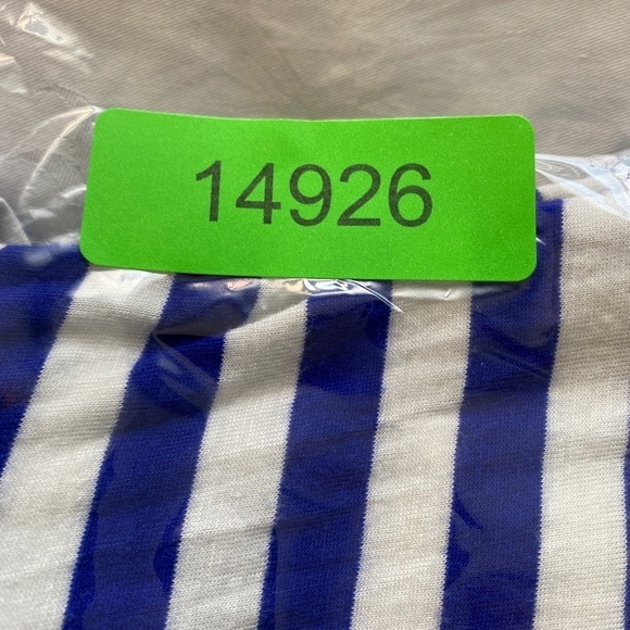 B-SHARP Womens Sleeveless Blue + White Stipe Midi Stretch Lined Dress Size Large - Picture 13 of 13